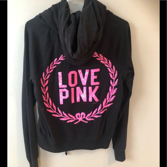 PINK Victoria's Secret Tops - VS Pink Full Zip hoodie with Bling